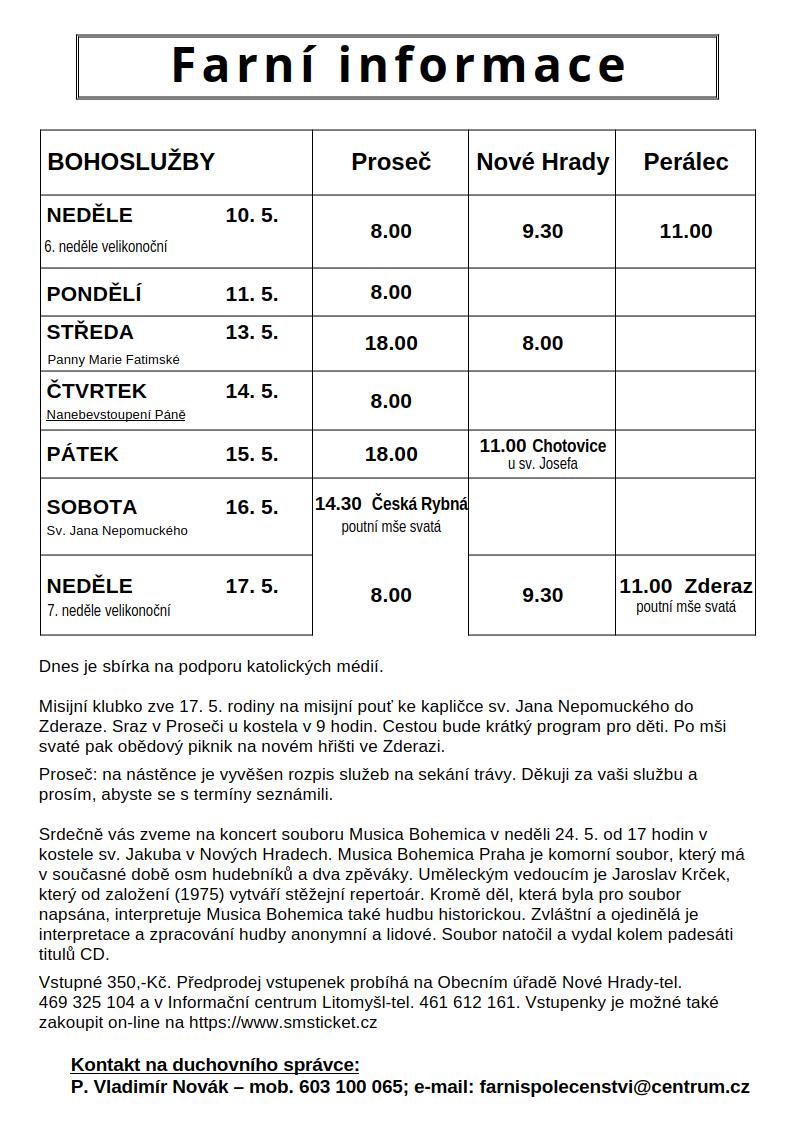 Ohlášky 10.5.2026